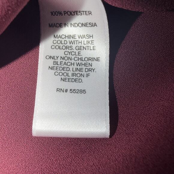 Express Portofino Shirt Women's Large Purple Button Front Roll Tab Long Sleeve - Picture 5 of 7